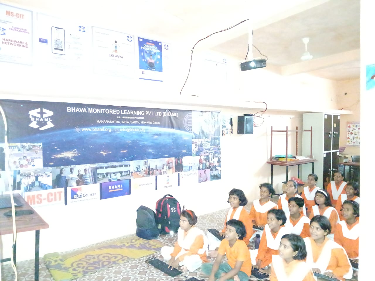 Students participating in computer literacy program